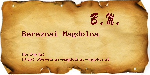 Bereznai Magdolna névjegykártya